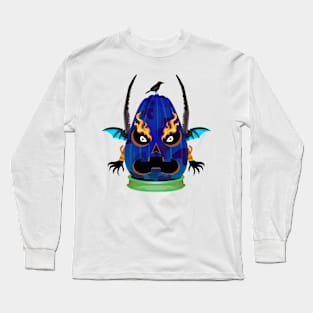 Spooky Halloween Pumpkin Head Long Sleeve T-Shirt